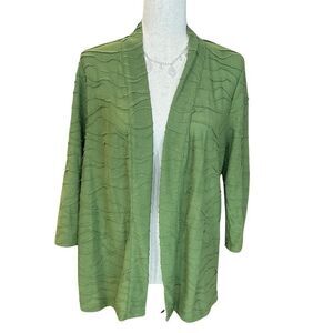 Jones New York 3/4 Sleeve Open Cardigan  Lightweight Green Size Small